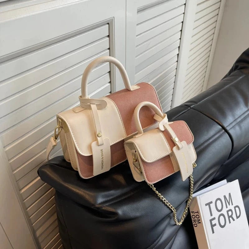 M:13cm*6cm*9cm / Beige New fashion handbags 2024 Lady High Quality Leather Bags Lady Design Purses for women