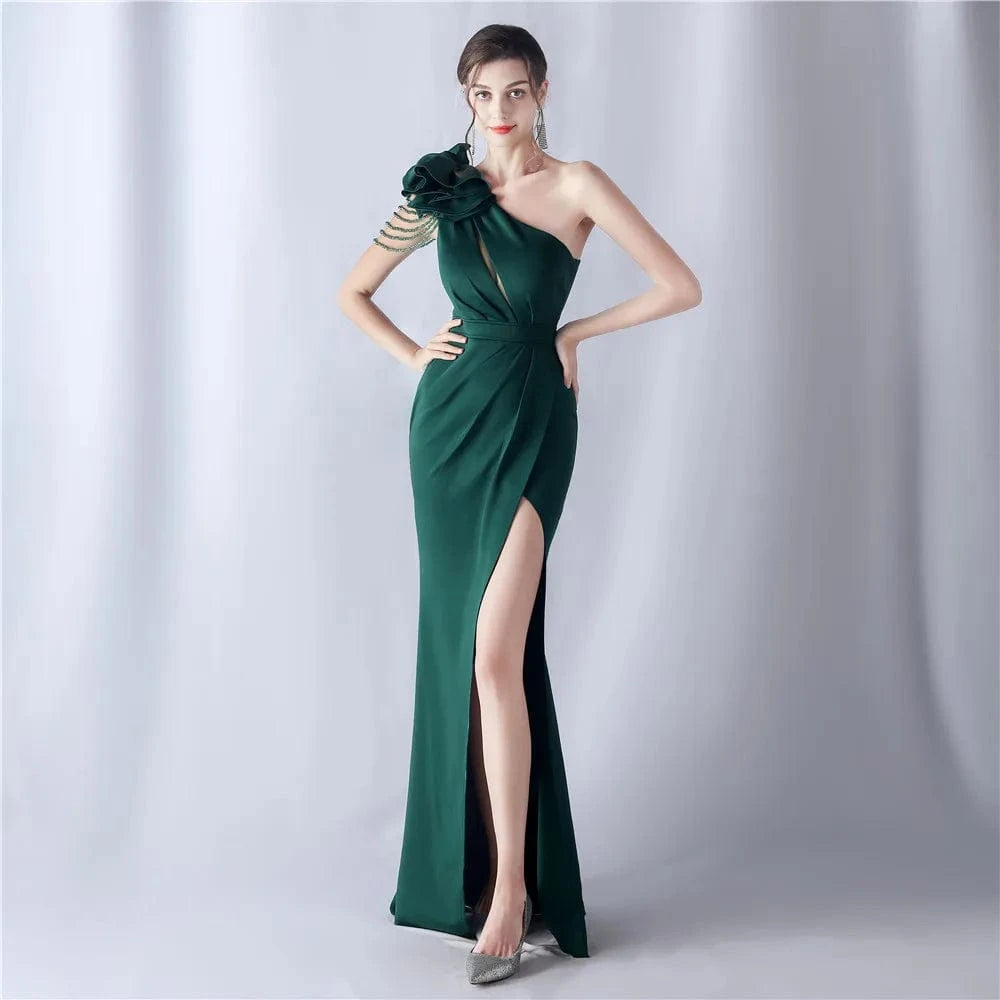 M / #2 / NO Craft Flower And Beaded Craft New Foreign Trade 2024 High-end Evening Dress