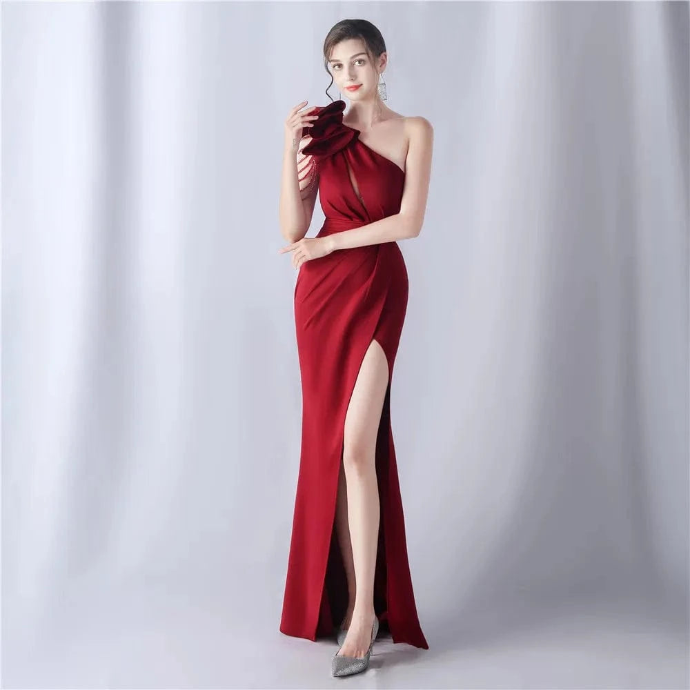 M / #4 / NO Craft Flower And Beaded Craft New Foreign Trade 2024 High-end Evening Dress