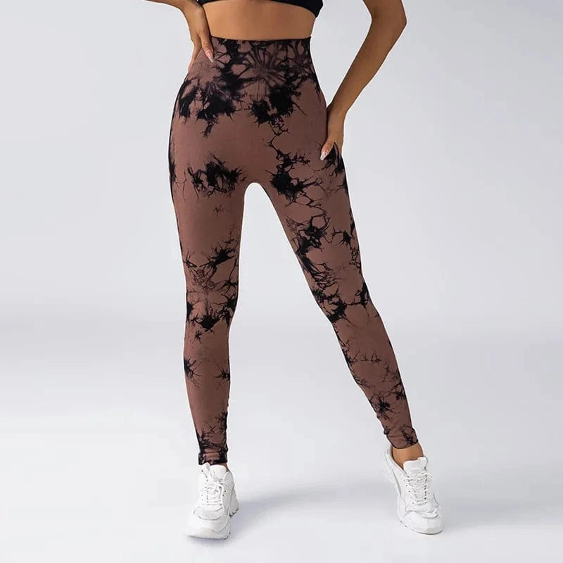 M / 7 YIYI New Tie Dye Seamless High Waisted Workout Gym Fitness Leggings for Women Scrunch Butt Lifting Yoga Gym Athletic Pants