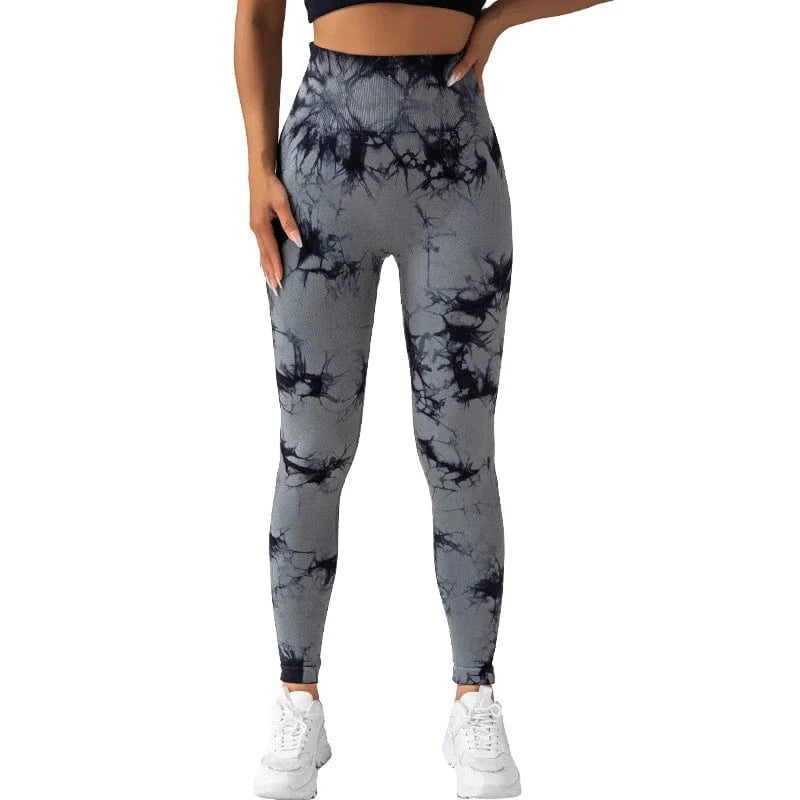 M / 9 YIYI New Tie Dye Seamless High Waisted Workout Gym Fitness Leggings for Women Scrunch Butt Lifting Yoga Gym Athletic Pants