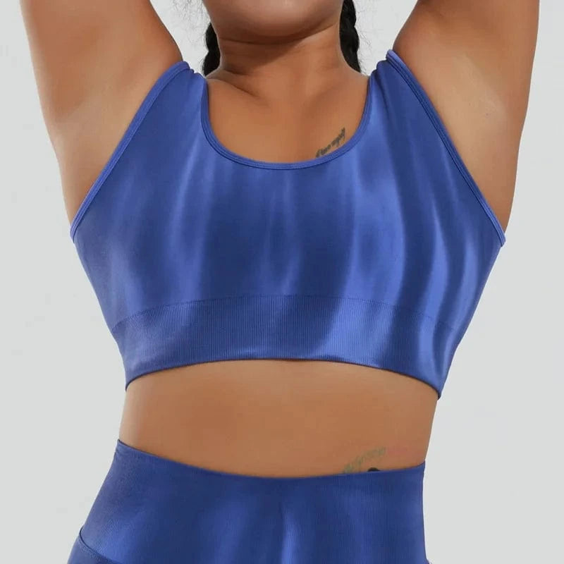 M / A23B051Y5 BESTWAYCLOX 2024 Popular New Spot Yoga Shorts Yoga Vest Set Women's Sports Bra Fitness Sportswear female short pants and vest