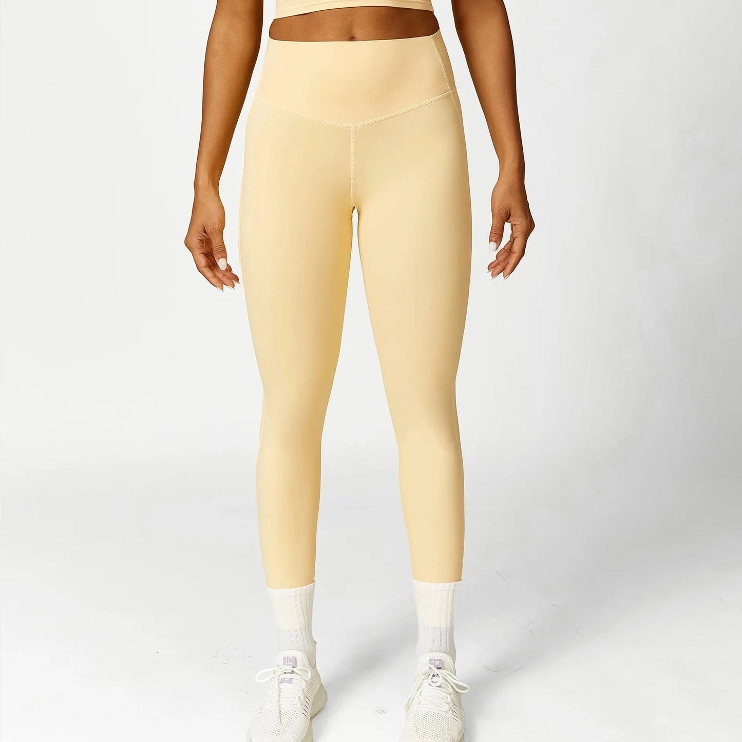 M / Beige pants 2024 Custom Yoga Gym Legging Set Woman Activewear Fitness Womens 2 Piece Crop Top And Leggings Set