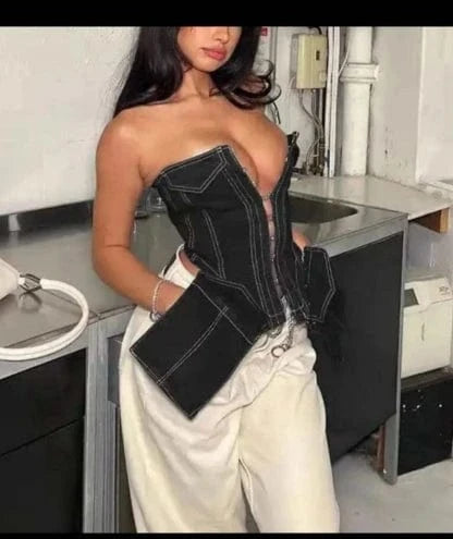 M / Black 2024 summer boutique usa size corset ladies sexy club wear ladies women tank tops