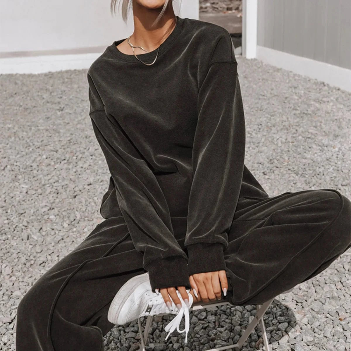 M / Black Custom Logo Sweatsuit Workout Fitness Fleece Plus Size Hoodie sweatshirts And sweatpants Jogger Tracksuit For Women