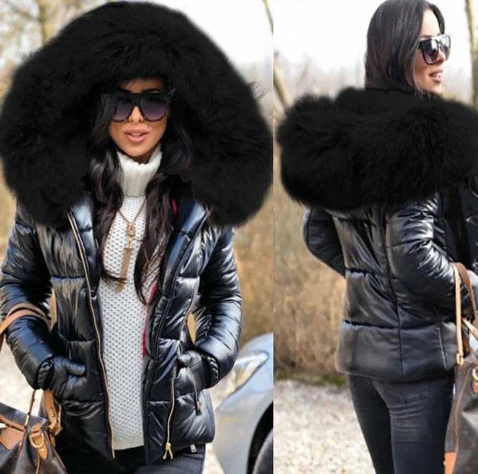 M / Black Liu Ming New Trending High Quality Winter Women Clothes Warm Windproof Fur Down Jacket Hooded Parkas Coat