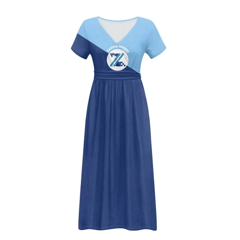 M / Custom Wholesale African Wax Print Short Sleeve Long Wedding Dress Beautiful Custom Logo Eco-friendly Women Sexy Bodycon Comfy Dresses