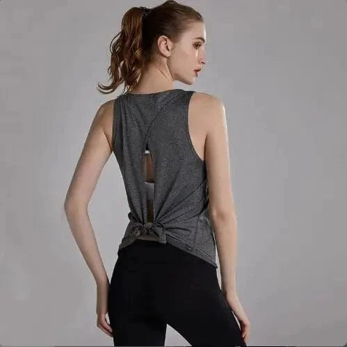 M / Dark gray Hot 2024 new Women's beauty back Yoga t shirt Workout Sports top Gym Athletic Wear Fitness running Crop Top Yoga clothes