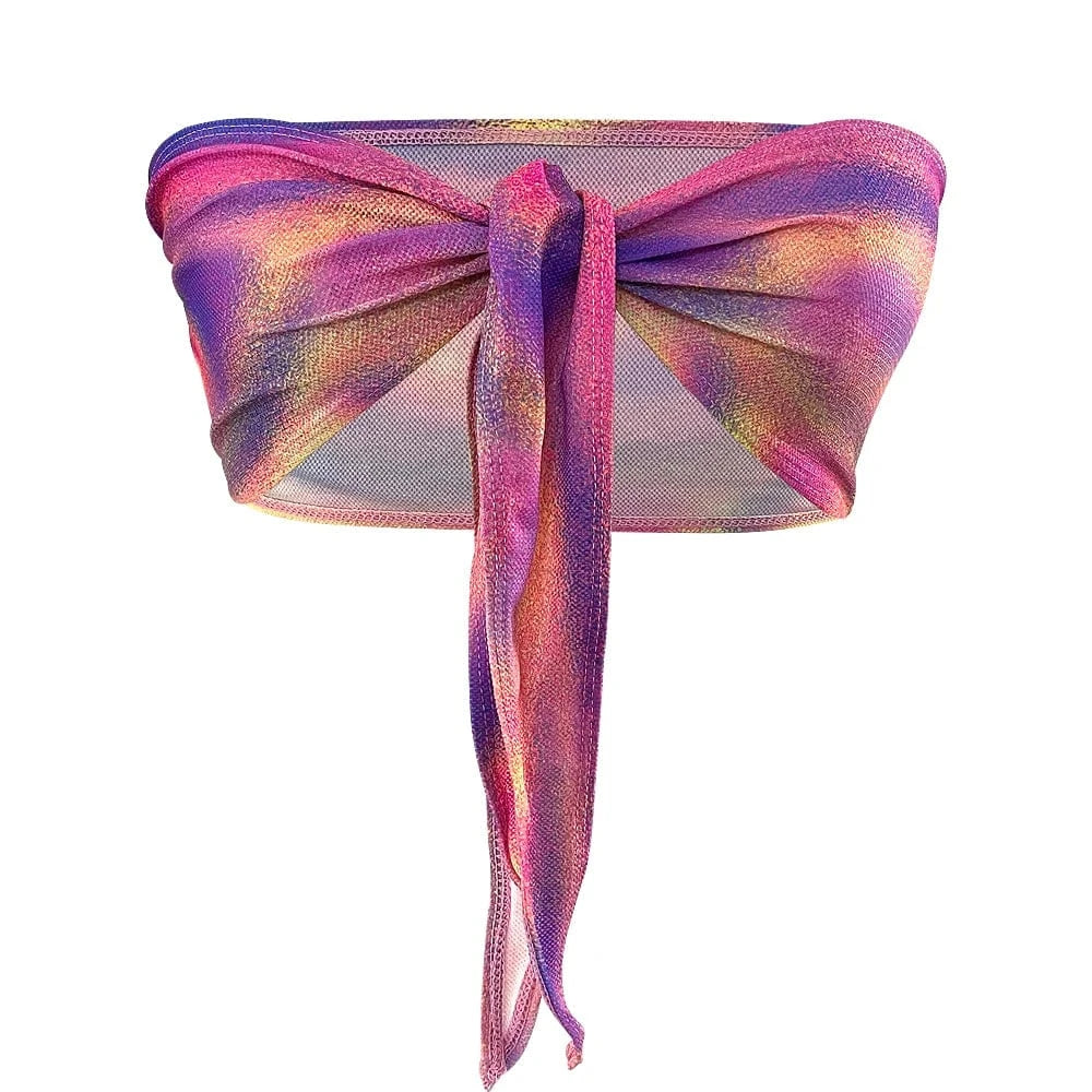 M / Pink top 2024 sexy tan-through fabric swimsuits beachwear wholesale bikini tan through Neck Bikini swimwear