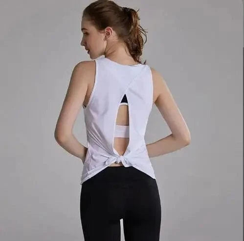 M / White Hot 2024 new Women's beauty back Yoga t shirt Workout Sports top Gym Athletic Wear Fitness running Crop Top Yoga clothes