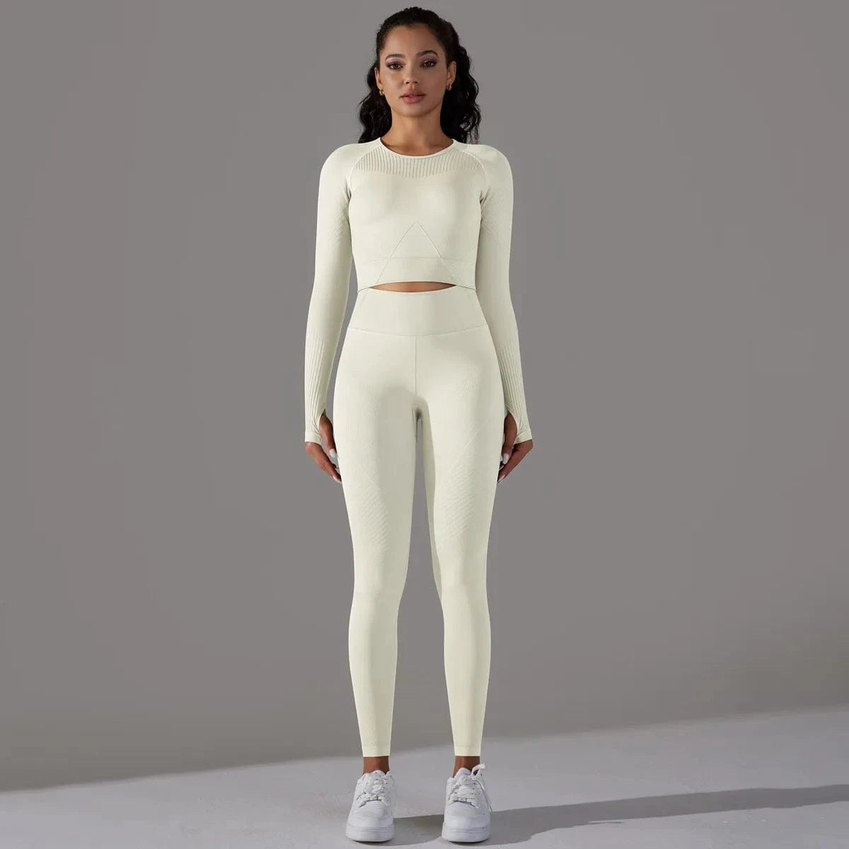 M / YSKF6623Y19 BESTWAYCLOX 2024 Wholesale New Seamless Yoga Suits Long sleeve Women Gym Fitness Sets Yoga Sets Outfit Sport wear ready to ship