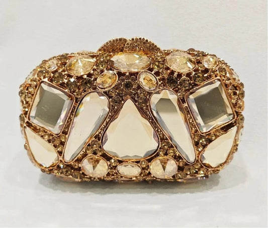 Manufacturer Custom Logo Luxury Diamond Gold Womens Clutches Bridal Wedding Clutch Purse Party Bags Ladies Crystal Evening Bags