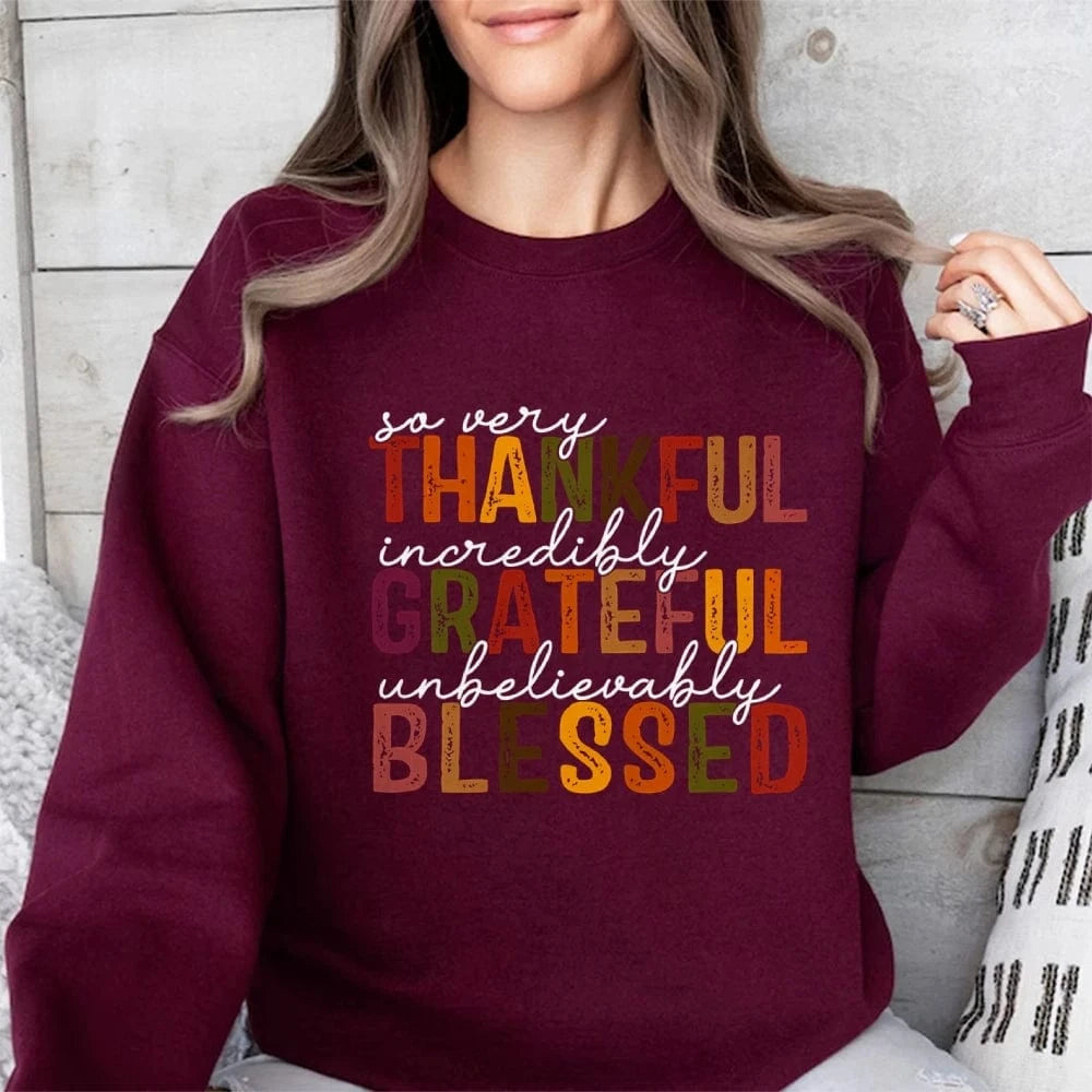Maroon / S Simple Letter Print Sweatshirt Crew Neck Jumper Unisex Street Casual Wear Long Sleeve Warm Autumn Top New 2024 Fashion