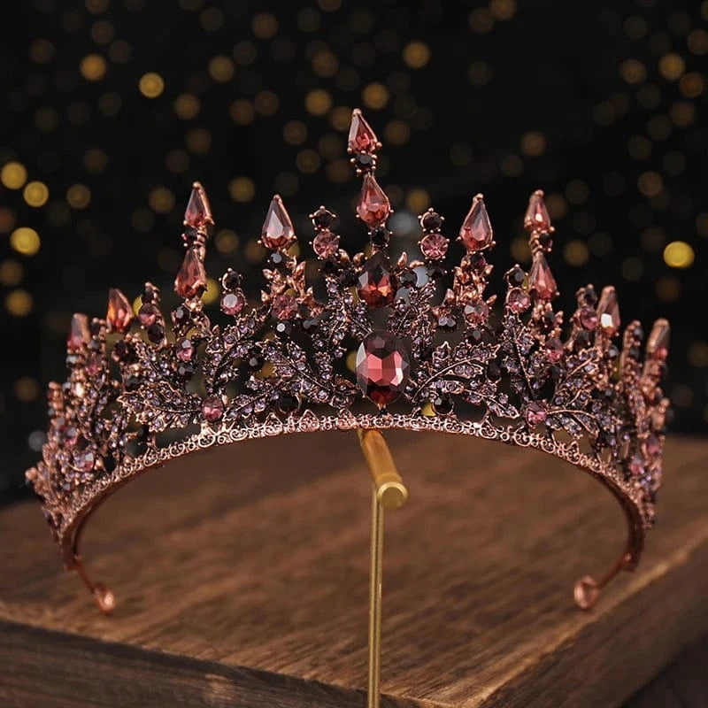 Maroon Wholesale Suppliers Taras Black Maroon Dark Tiara Crown Halloween Tiara