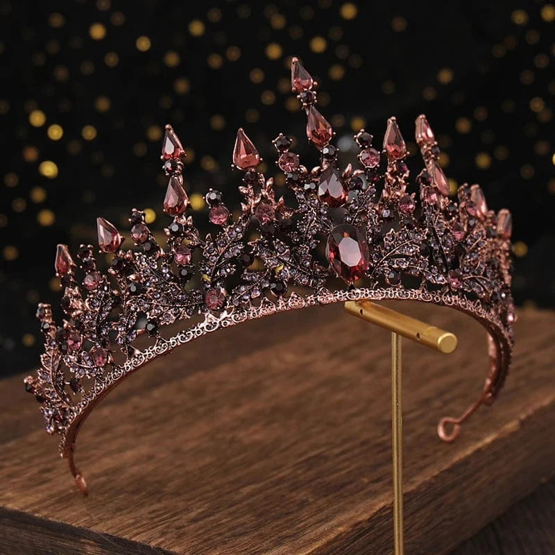 Maroon Wholesale Suppliers Taras Black Maroon Dark Tiara Crown Halloween Tiara