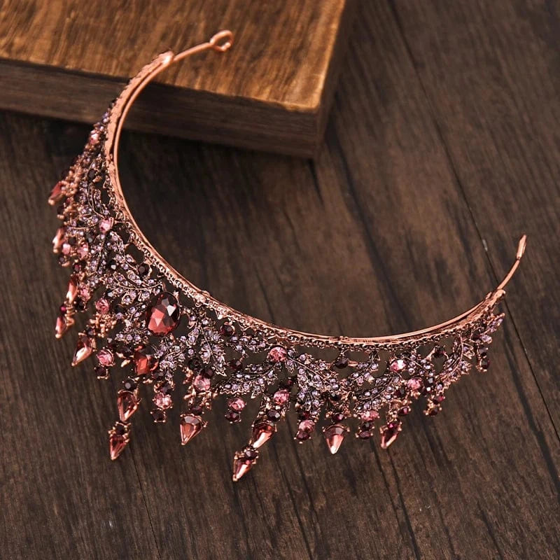 Maroon Wholesale Suppliers Taras Black Maroon Dark Tiara Crown Halloween Tiara