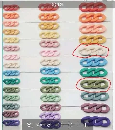 Matte / 20inches / cream&khaki Wholesale Acrylic Cuban Chain Jewelry Lock Necklace Transparent Resin Rock Punk Long Chain Choker Collar Pendant for Men Women