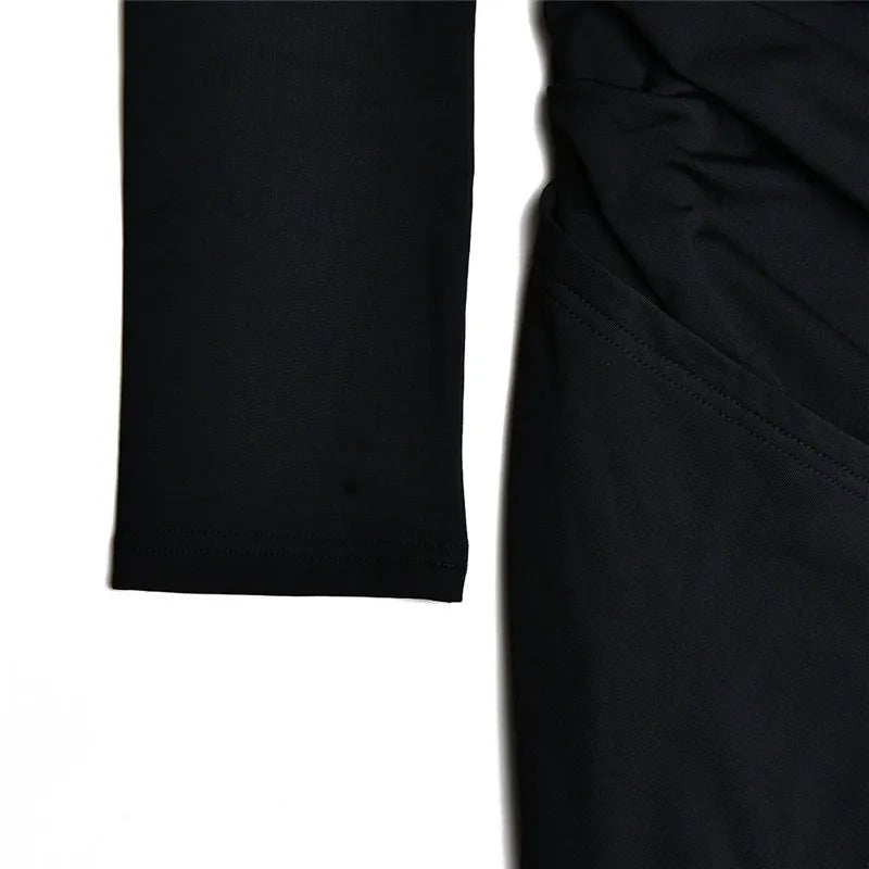 Maxi Dress Backless One Shoulder Thigh High Split Slim Fit Bodycon Club Party Style - SN Wigs & More
