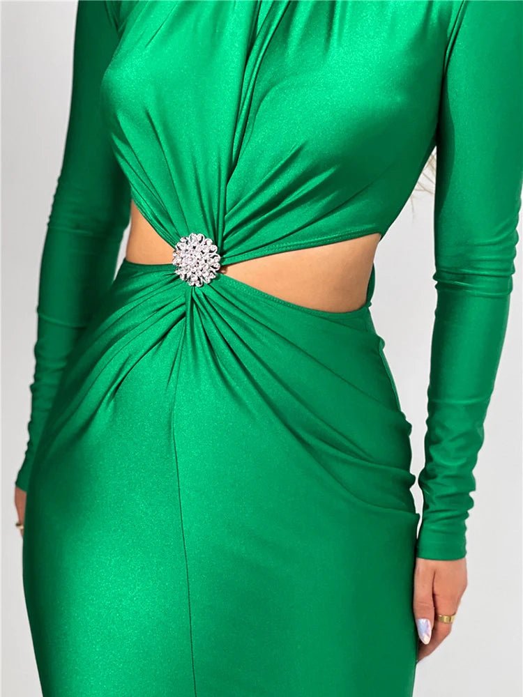 Maxi Dress Hollow Out - Elegant Evening Club Style - SN Wigs & More