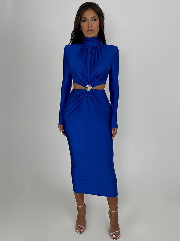 Maxi Dress Hollow Out - Elegant Evening Club Style - SN Wigs & More