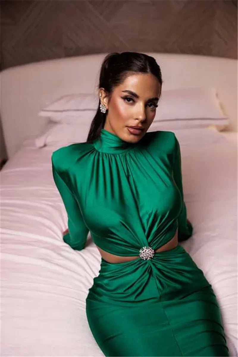 Maxi Dress Hollow Out - Elegant Evening Club Style - SN Wigs & More