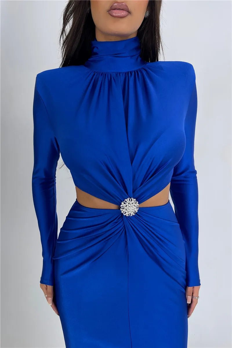 Maxi Dress Hollow Out - Elegant Evening Club Style - SN Wigs & More