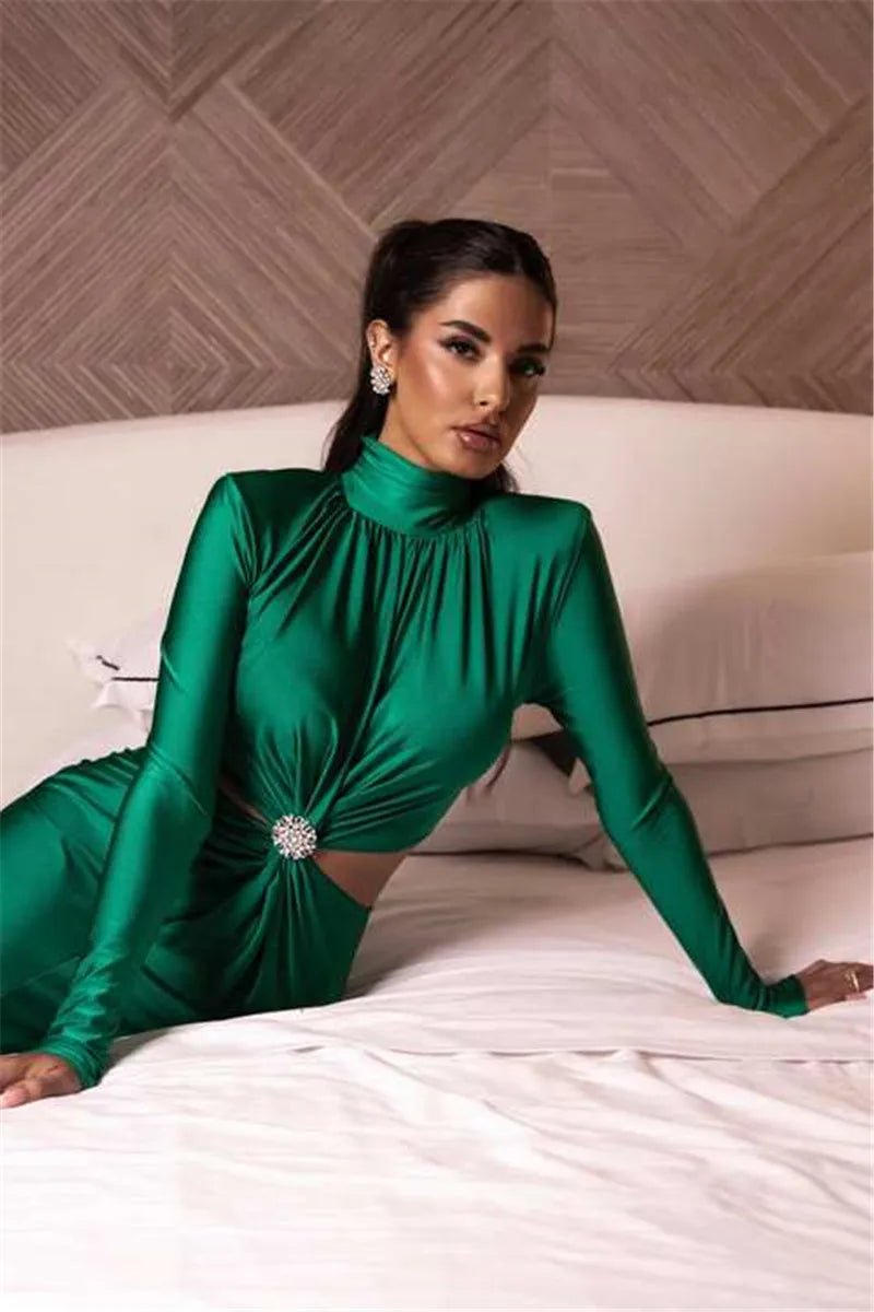Maxi Dress Hollow Out - Elegant Evening Club Style - SN Wigs & More