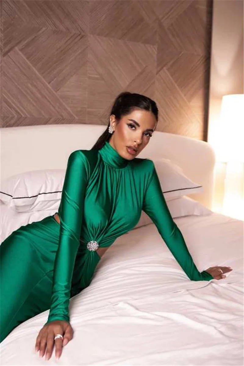 Maxi Dress Hollow Out - Elegant Evening Club Style - SN Wigs & More