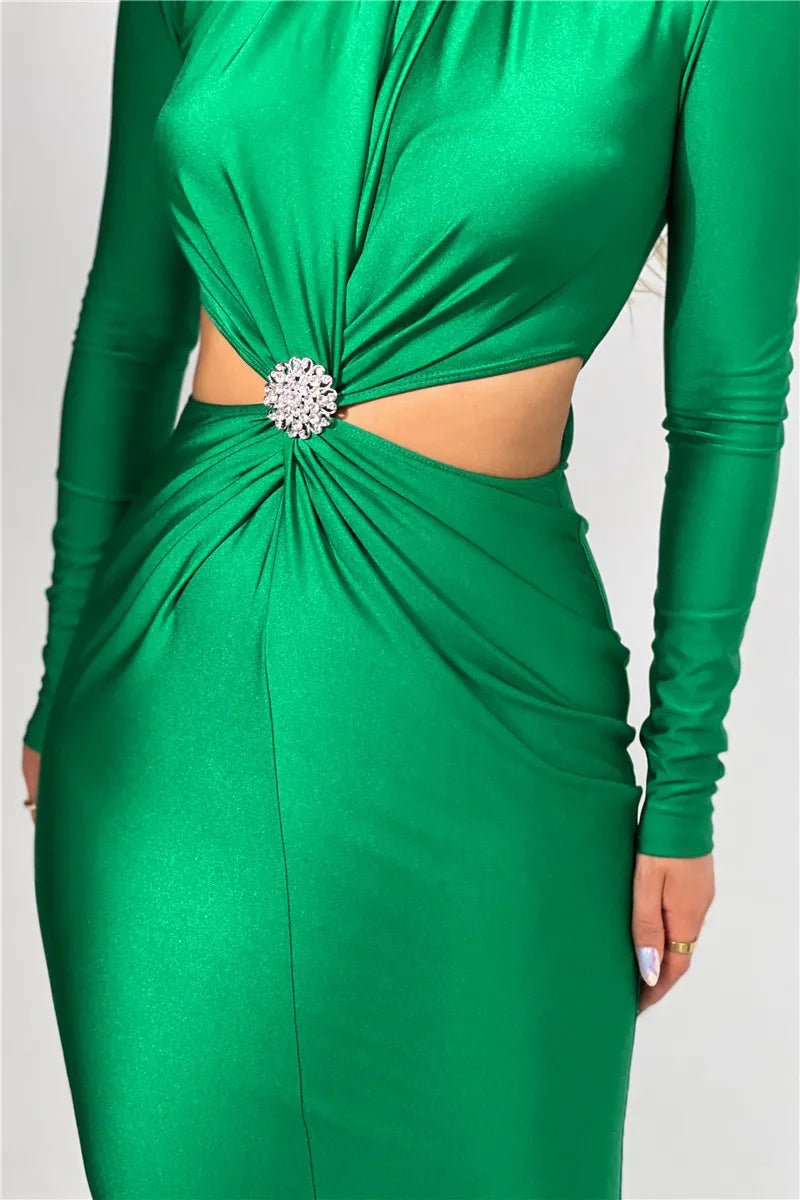 Maxi Dress Hollow Out - Elegant Evening Club Style - SN Wigs & More