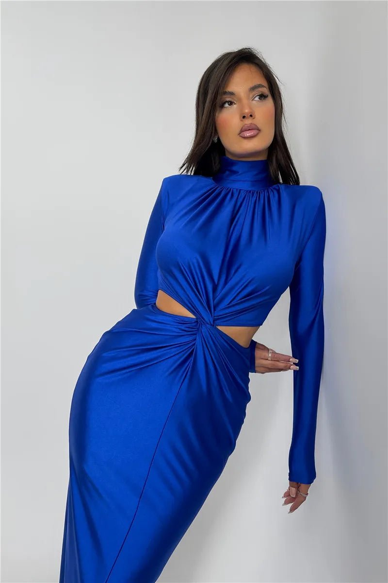 Maxi Dress Hollow Out - Elegant Evening Club Style - SN Wigs & More