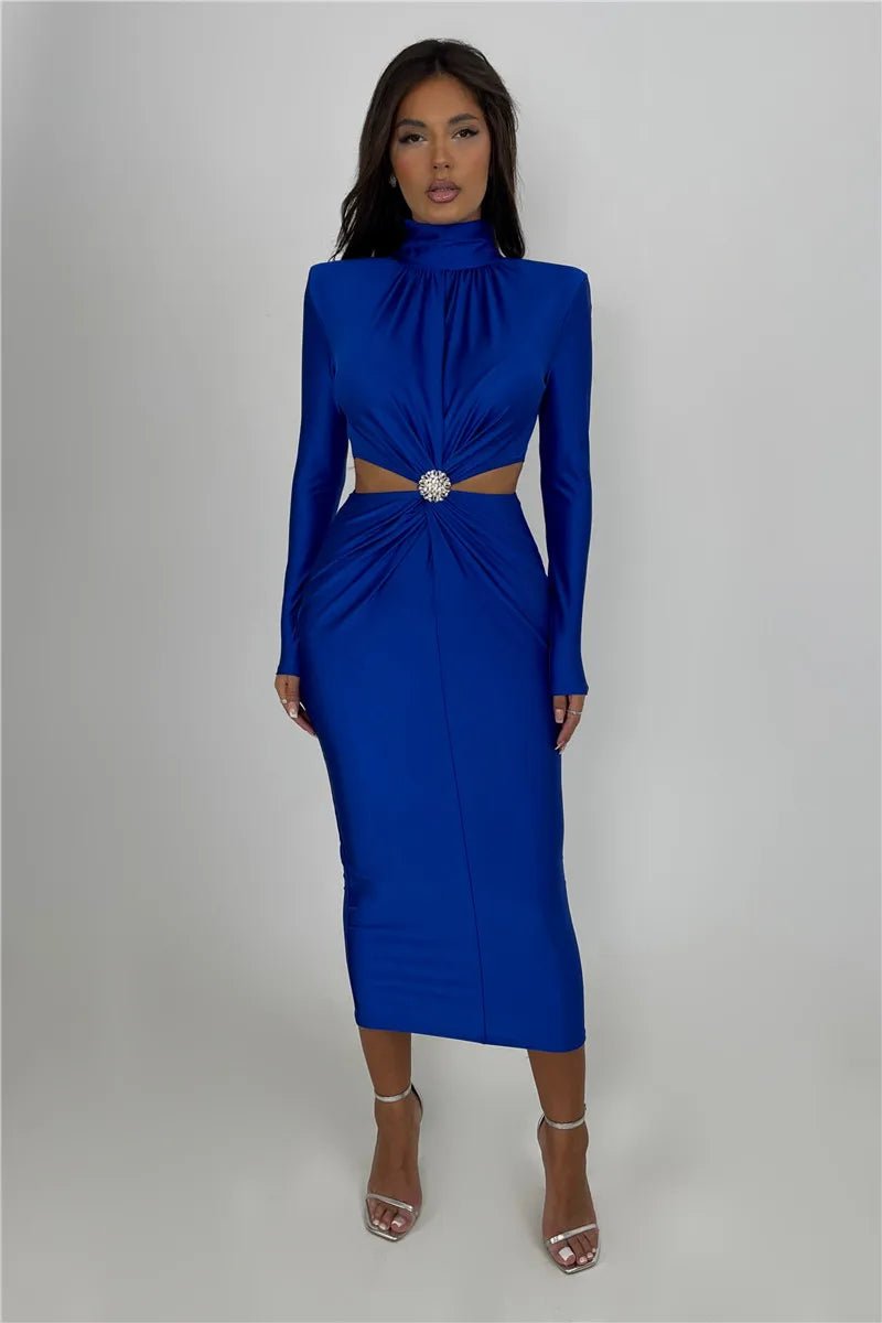 Maxi Dress Hollow Out - Elegant Evening Club Style - SN Wigs & More