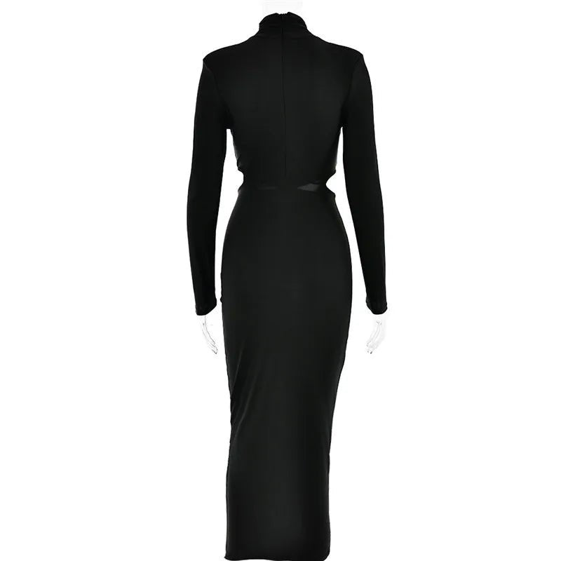 Maxi Dress Hollow Out - Elegant Evening Club Style - SN Wigs & More