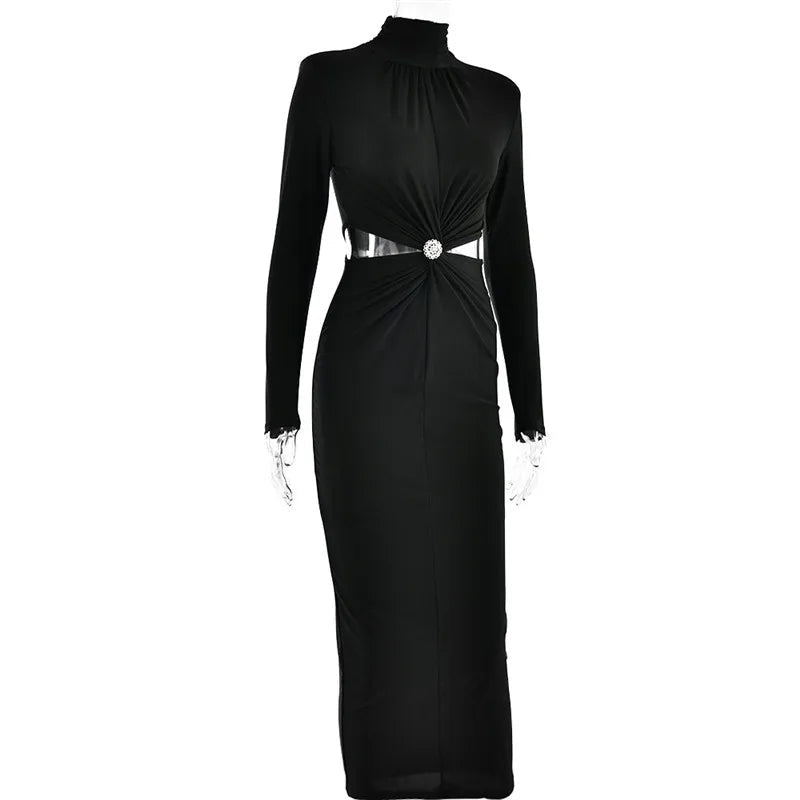 Maxi Dress Hollow Out - Elegant Evening Club Style - SN Wigs & More
