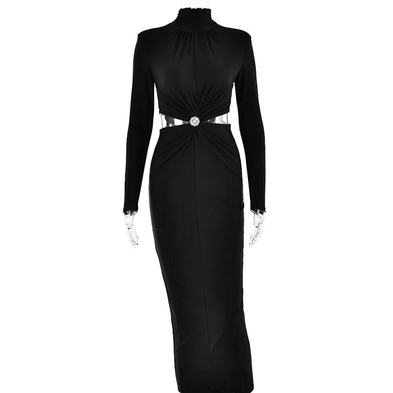 Maxi Dress Hollow Out - Elegant Evening Club Style - SN Wigs & More