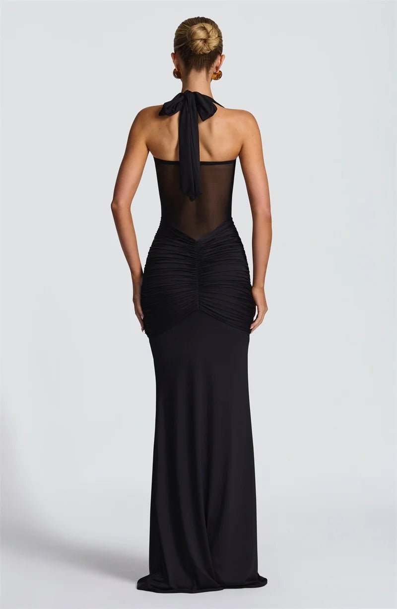 Maxi Dress + Patchwork Ruched Draped Silhouette + Club Style - SN Wigs & More