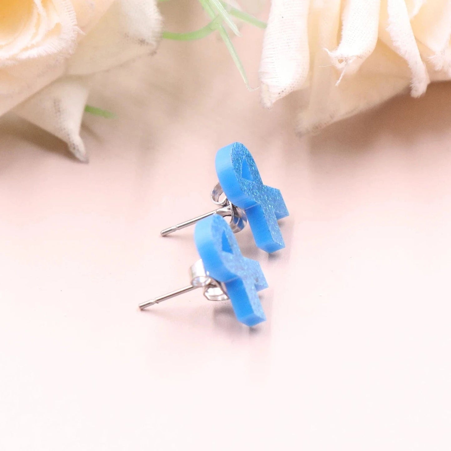 MD154ER2212-151Pair New product CN Stud AIDS logo Acrylic stainless steel Jewelry For Women