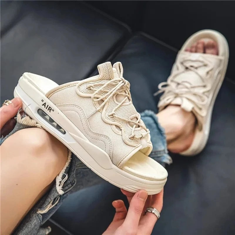 Men's 2024 Summer Sandals Outdoor Thick Sole Versatile Beach Anti slip Air Cushion Shoes New Men's Brand DesignerFashionSlippers