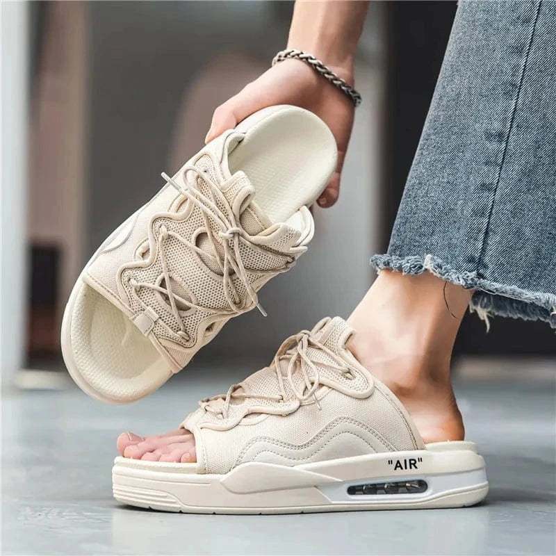 Men's 2024 Summer Sandals Outdoor Thick Sole Versatile Beach Anti slip Air Cushion Shoes New Men's Brand DesignerFashionSlippers