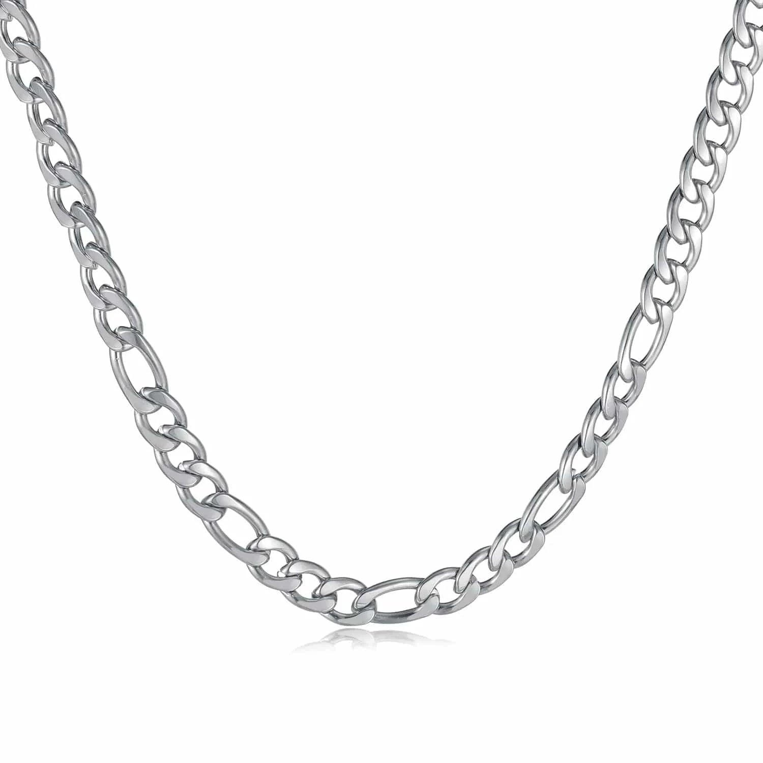 Men's Hip Hop Stainless Steel Necklace Versatile Cuban Chain with Gold Silver Plating Fashionable Jewelry for Wedding Party Gift