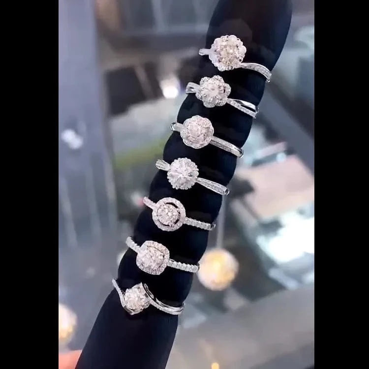 Messi 3days delivery woman gift engagement wedding jewelry stock 18k gold def moissanite ring on sale