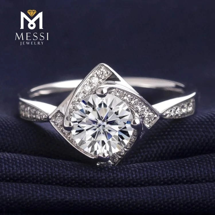 Messi 3days delivery woman gift engagement wedding jewelry stock 18k gold def moissanite ring on sale