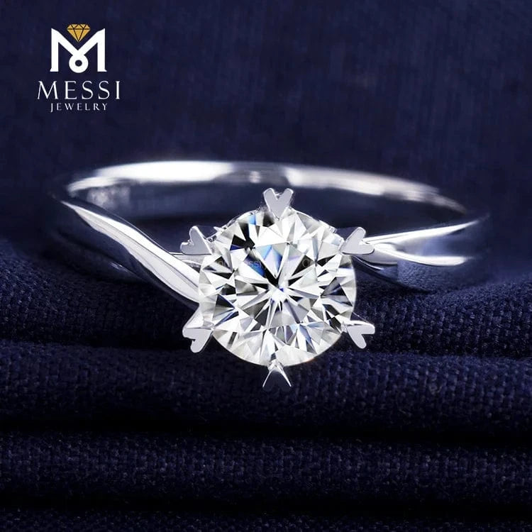 Messi 3days delivery woman gift engagement wedding jewelry stock 18k gold def moissanite ring on sale