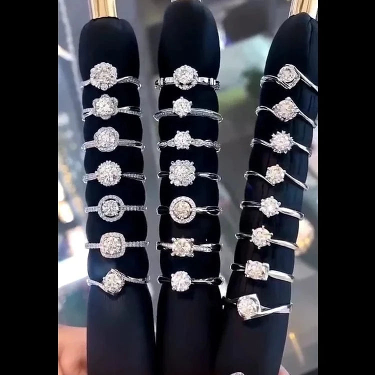 Messi 3days delivery woman gift engagement wedding jewelry stock 18k gold def moissanite ring on sale