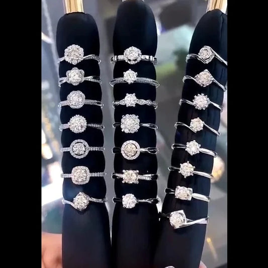 Messi 3days delivery woman gift engagement wedding jewelry stock 18k gold def moissanite ring on sale