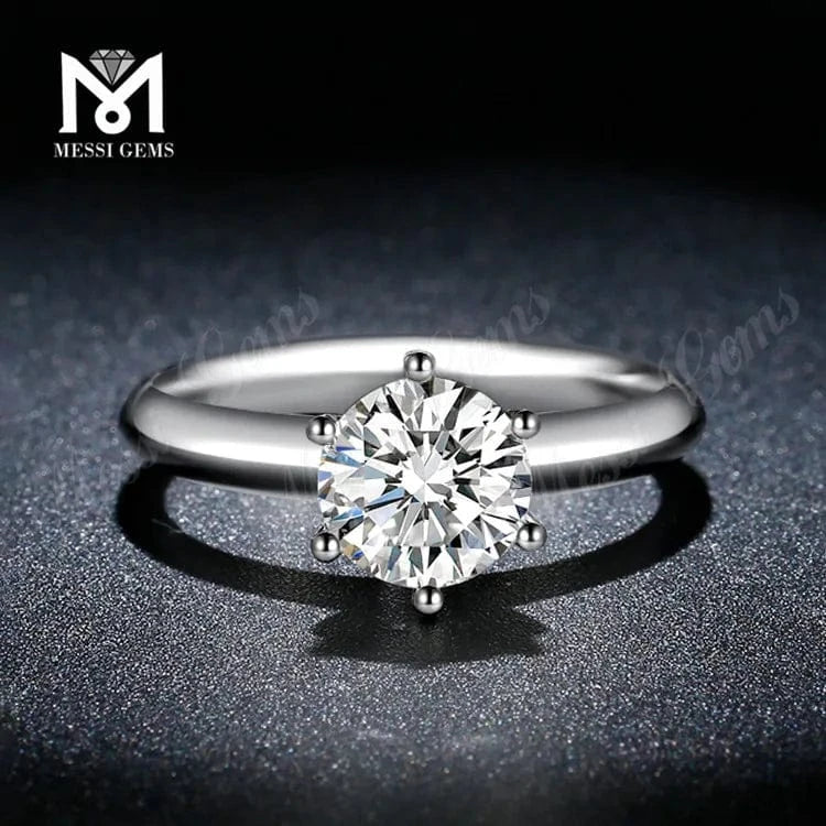 Messi Classic 18K Gold Jewelry Customized Engagement Wedding 0.3ct 0.5ct 1ct 1.5ct 2.5ct HPHT CVD Lab Grown Diamond Ring
