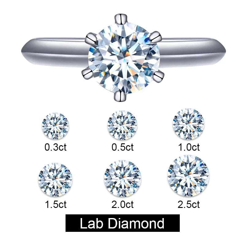 Messi Classic 18K Gold Jewelry Customized Engagement Wedding 0.3ct 0.5ct 1ct 1.5ct 2.5ct HPHT CVD Lab Grown Diamond Ring