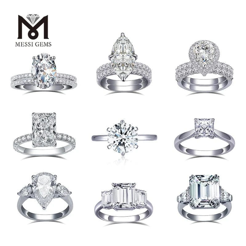 Messi gems custom women engagement wedding 14K Gold 9x11mm Radiant Cut Moissanite Ring