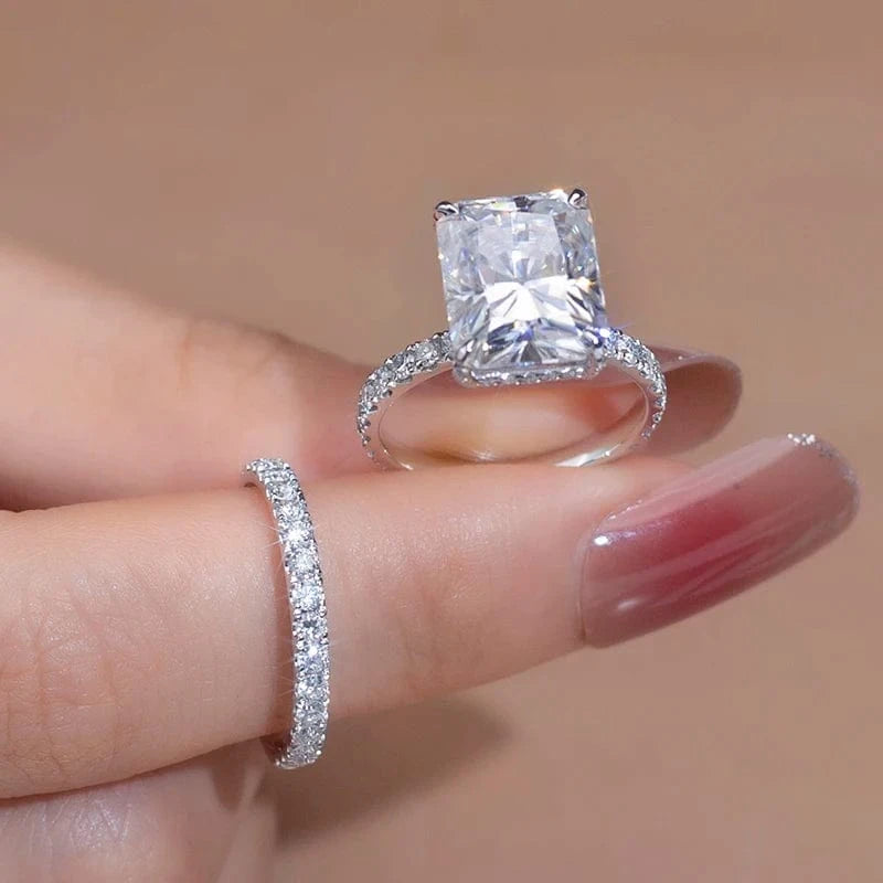 Messi gems custom women engagement wedding 14K Gold 9x11mm Radiant Cut Moissanite Ring
