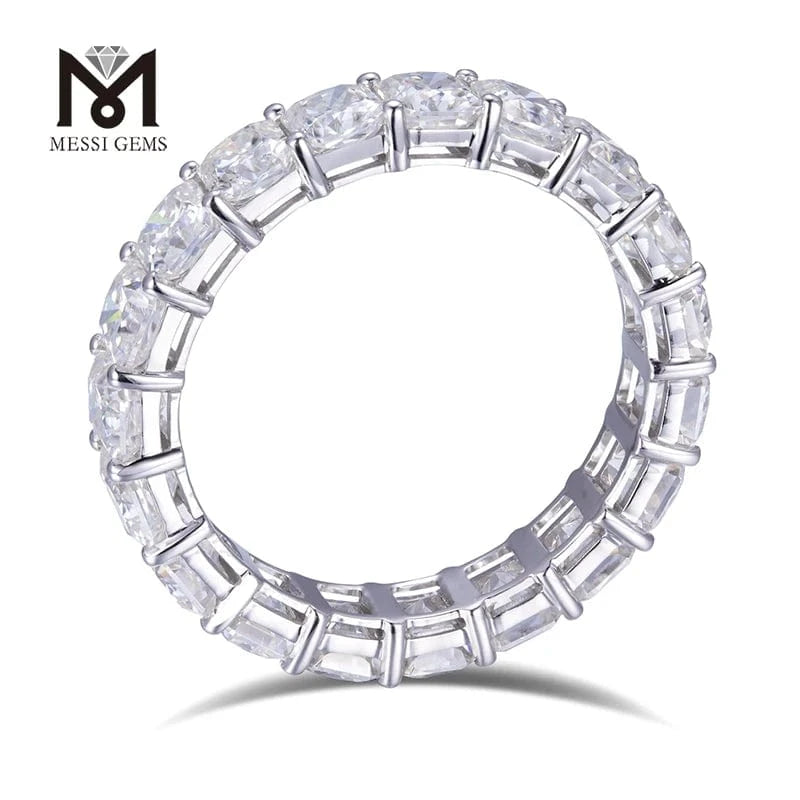 Messi Gems Trendy Engagement Ring  14k 18k Gold Radiant Crushed Ice Cut Wedding Eternity Band Moissanite Ring