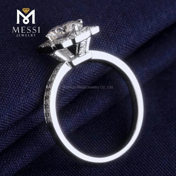 Messi Gold Jewelry 14k white gold price 1carat diamond moissanite ring for Thailand